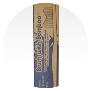 Portion of Brush With Bamboo Box for Child's size toothbrush