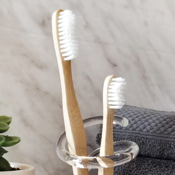 Two sizes of Brush With Bamboo Toothbrushes